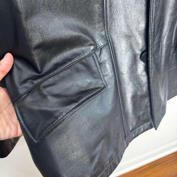 Kenneth Cole Men’s New York Heavy Leather Jacket size L VINTAGE - Picture 4 of 9